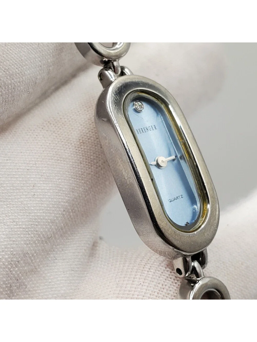 Berenger Womens Watch 13mm Blue Dial Silver Tone New Battery